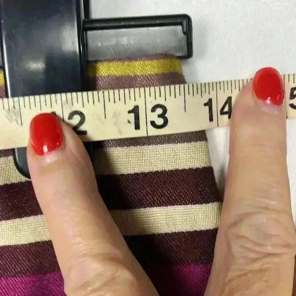 J. McLaughlin Womens Mini Skirt 2 Purple Gold Cream Pleated Back Zip Vintage EUC - Picture 7 of 9